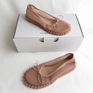 ✨New SIMONE ROCHA Tutu Frill Mesh Ballerina Flats Beige Blush Size 37 NWOB